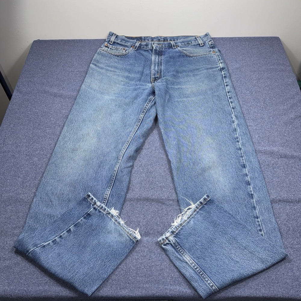 VTG 90's Western Ranch Levis 550 Relaxed Fit Jeans 36x36 Blue Denim Made in USA